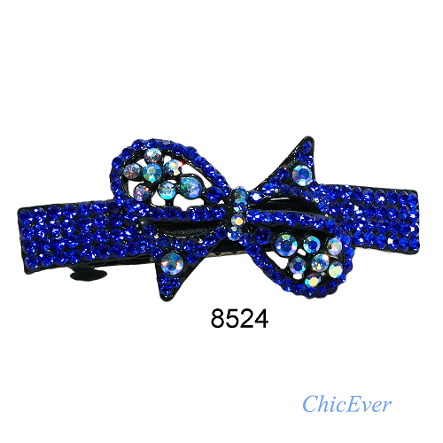 Haarclip Haarschmuck Strass 8524 - blau - zum Schließen ins Bild klicken